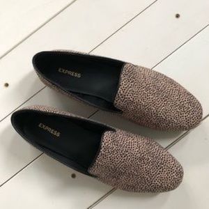 Express animal print leopard loafer flats NWOT
